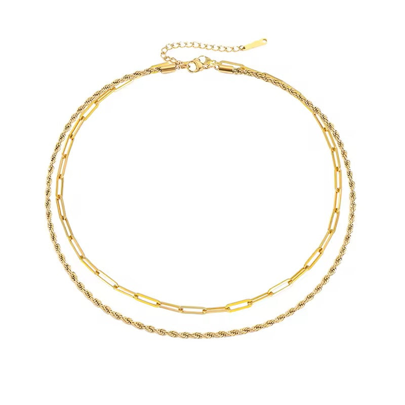Glownim Chain Necklace Chain Stacking Multiple Thin Chain Ladies Stainless Steel Chain Jewelry,Swim-Friendly, Tarnish Resistant