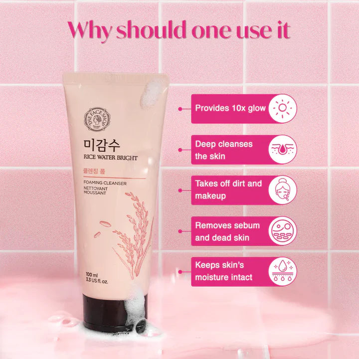 The Face Shop Rice Water Bright Foaming Cleanser - 150ml