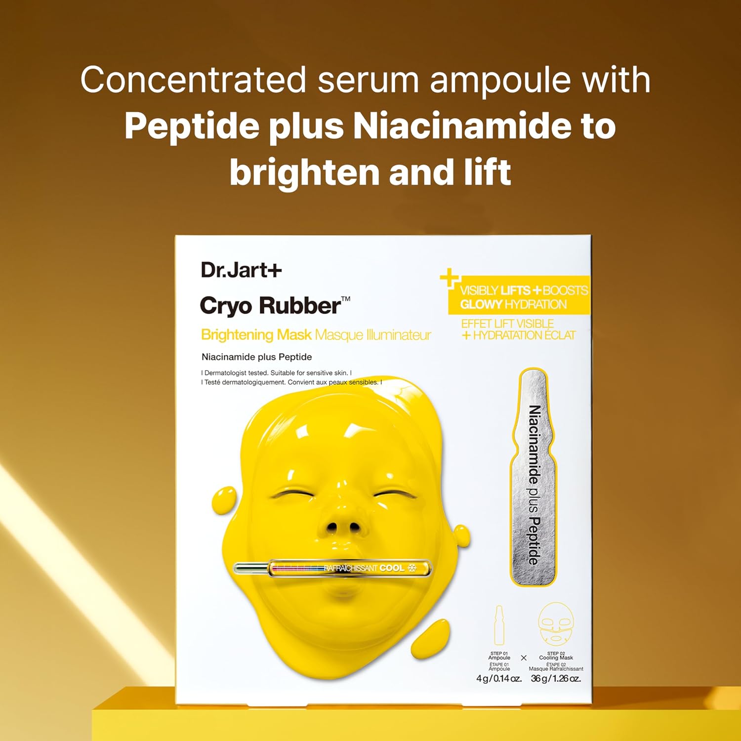 Dr.Jart+ Cryo Rubber Brightening Mask, 4 g Ampoule + 40 g Rubber Mask,1 Sheet|Korean Face Mask