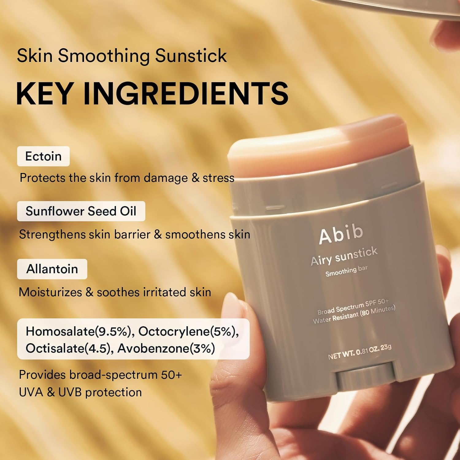 Abib Airy Sunstick Smoothing Bar Broad Spectrum SPF50,23 g