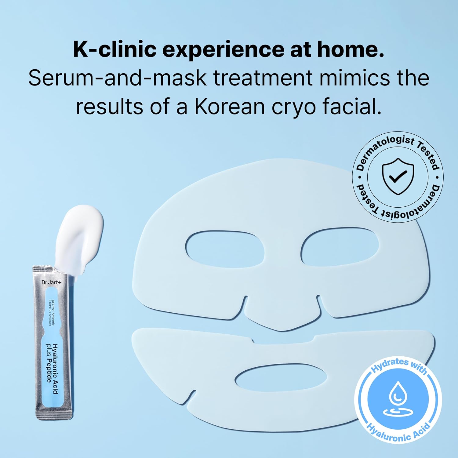 Dr.Jart+ Cryo Rubber Moisturizing Mask, 4 g Ampoule + 40 g Rubber Mask,1 Sheet|Korean Face Mask
