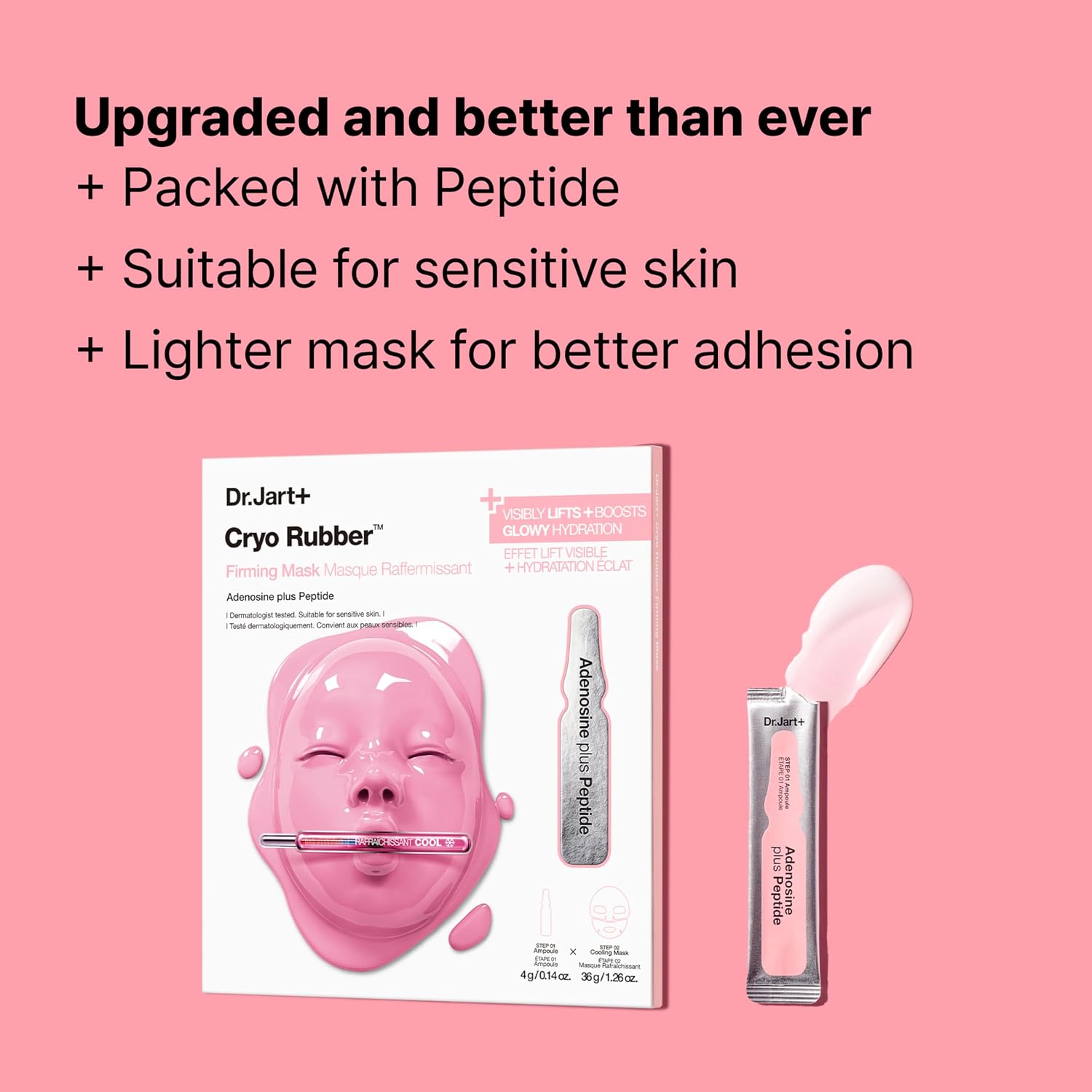 Dr.Jart+ Cryo Rubber With Firming Collagen Mask, 4 g Ampoule + 40 g Rubber Mask,1 Sheet|Korean Face Mask