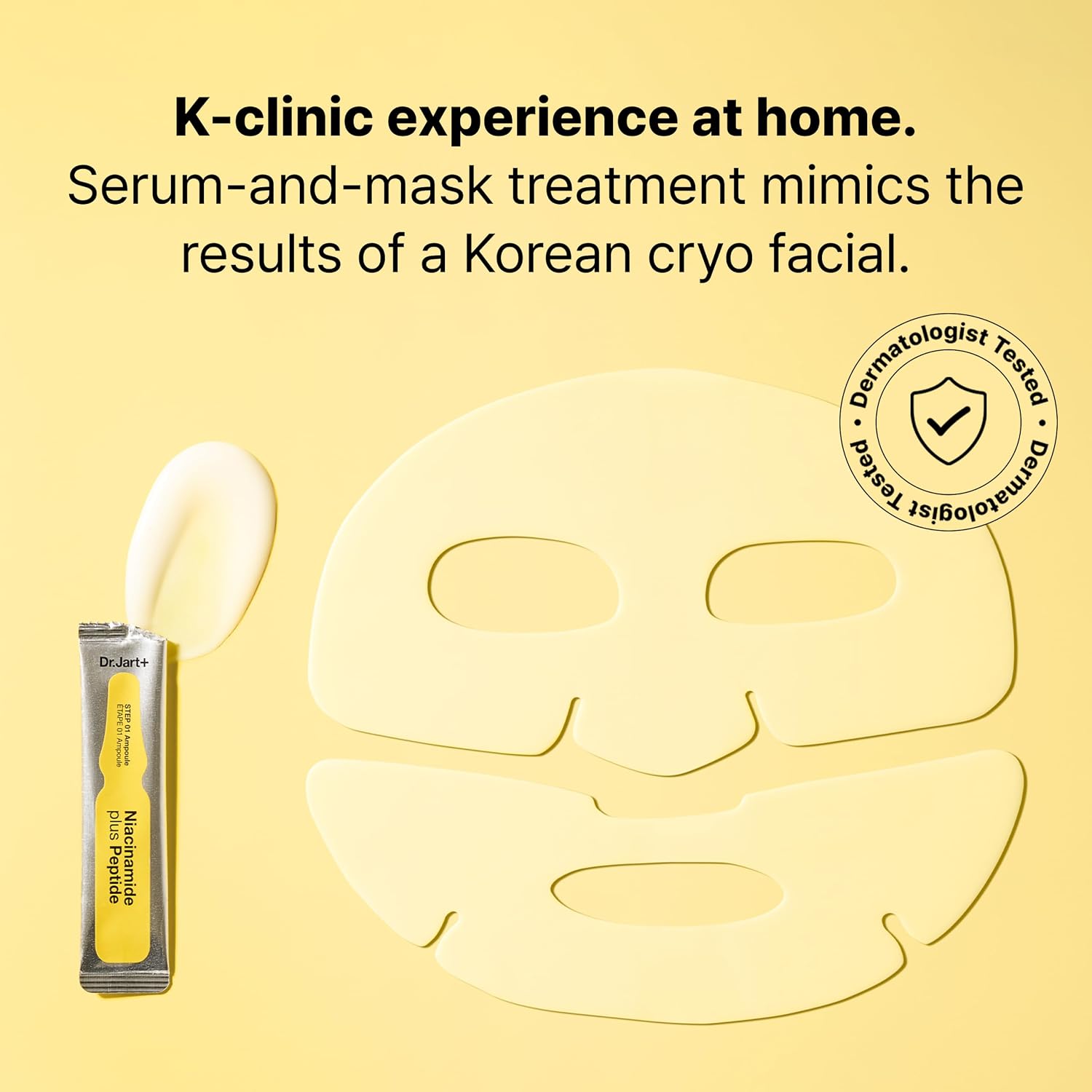 Dr.Jart+ Cryo Rubber Brightening Mask, 4 g Ampoule + 40 g Rubber Mask,1 Sheet|Korean Face Mask
