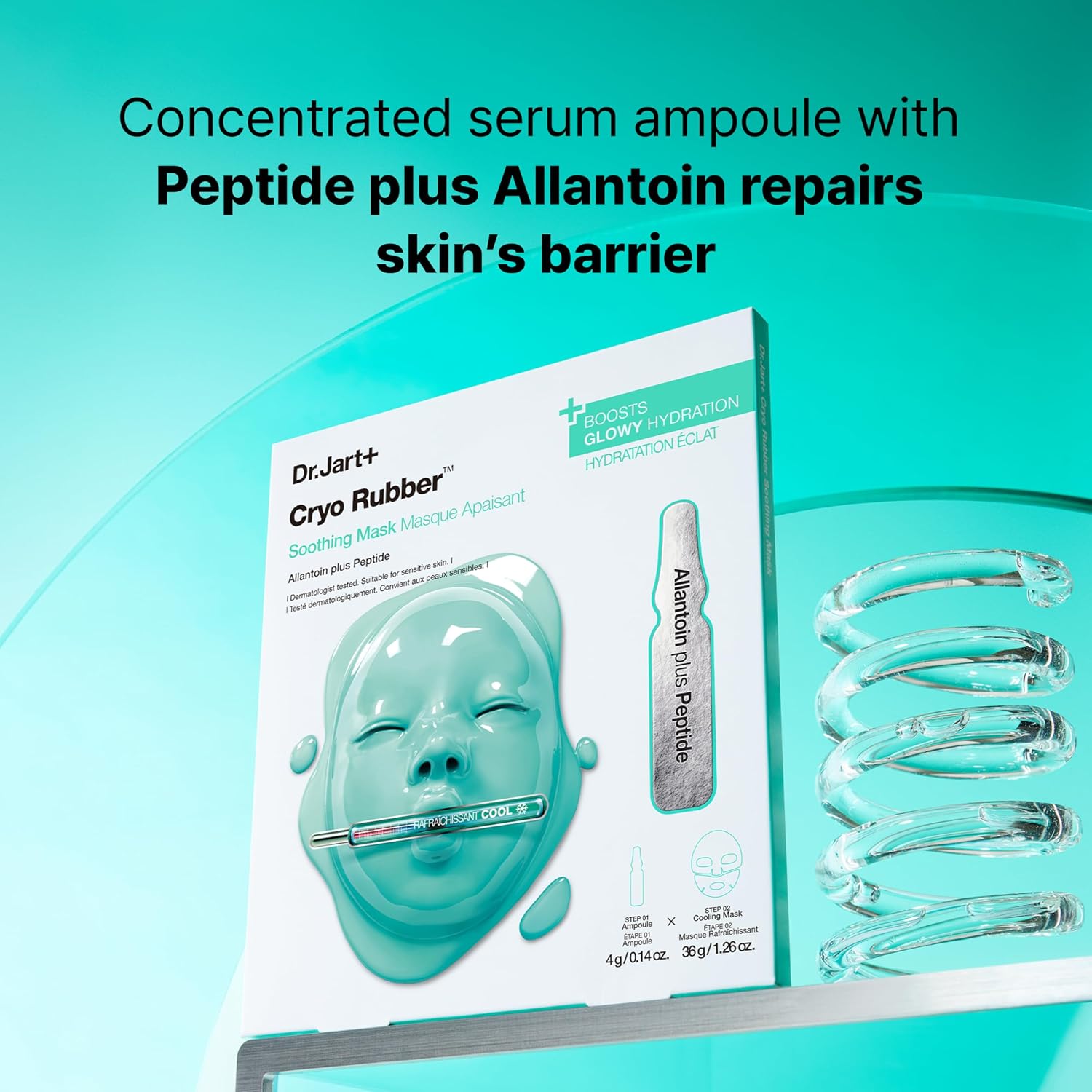 Dr.Jart+ Cryo Rubber Soothing Mask, 4 g Ampoule + 40 g Rubber Mask,1 Sheet|Korean Face Mask