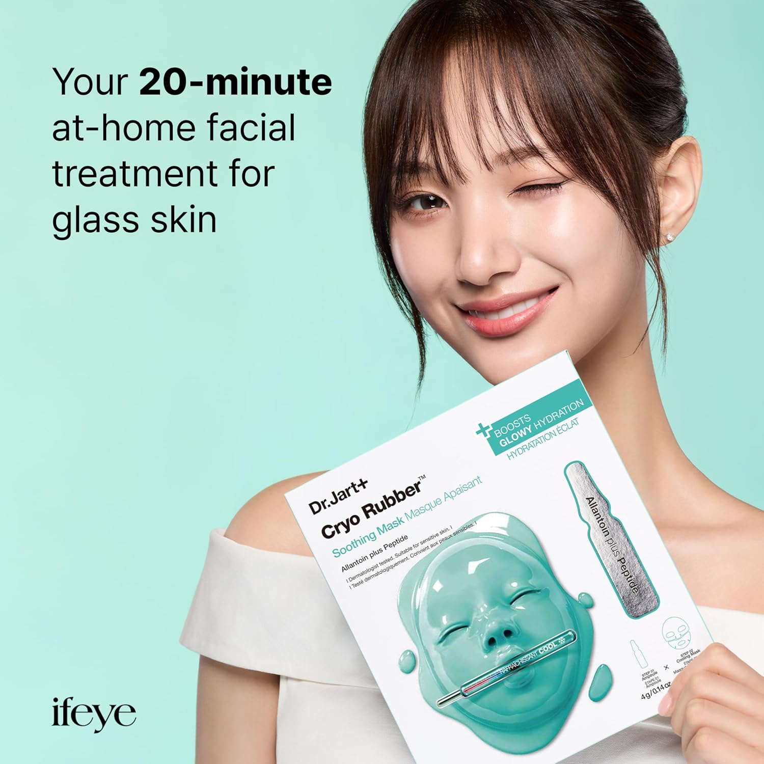 Dr.Jart+ Cryo Rubber Soothing Mask, 4 g Ampoule + 40 g Rubber Mask,1 Sheet|Korean Face Mask