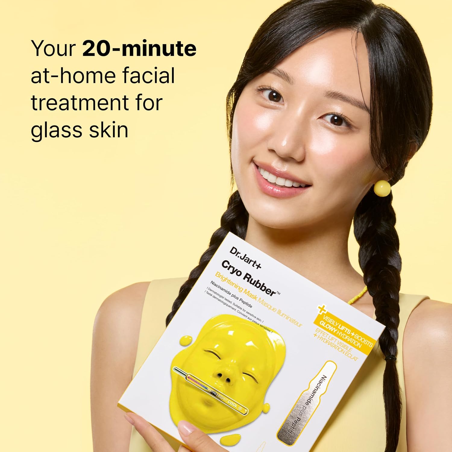 Dr.Jart+ Cryo Rubber Brightening Mask, 4 g Ampoule + 40 g Rubber Mask,1 Sheet|Korean Face Mask