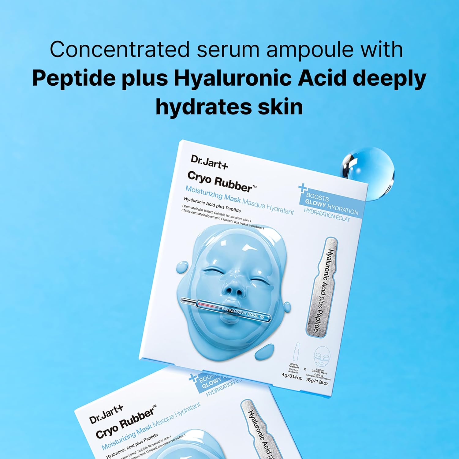 Dr.Jart+ Cryo Rubber Moisturizing Mask, 4 g Ampoule + 40 g Rubber Mask,1 Sheet|Korean Face Mask