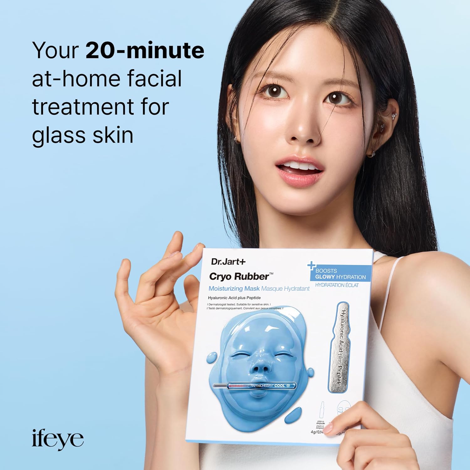 Dr.Jart+ Cryo Rubber Moisturizing Mask, 4 g Ampoule + 40 g Rubber Mask,1 Sheet|Korean Face Mask