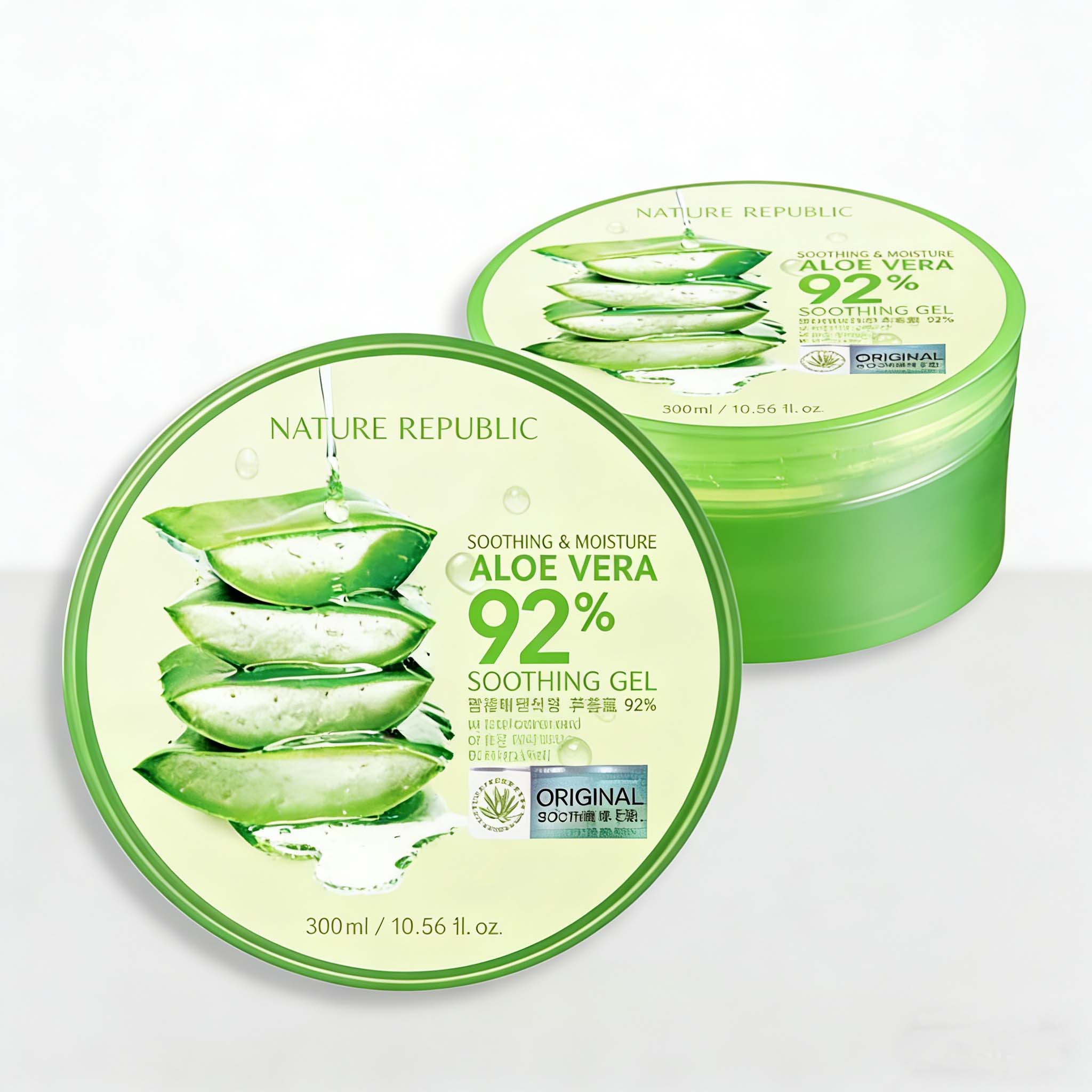 Nature Republic Aloe 92% Soothing Gel 300ml 2 Pack