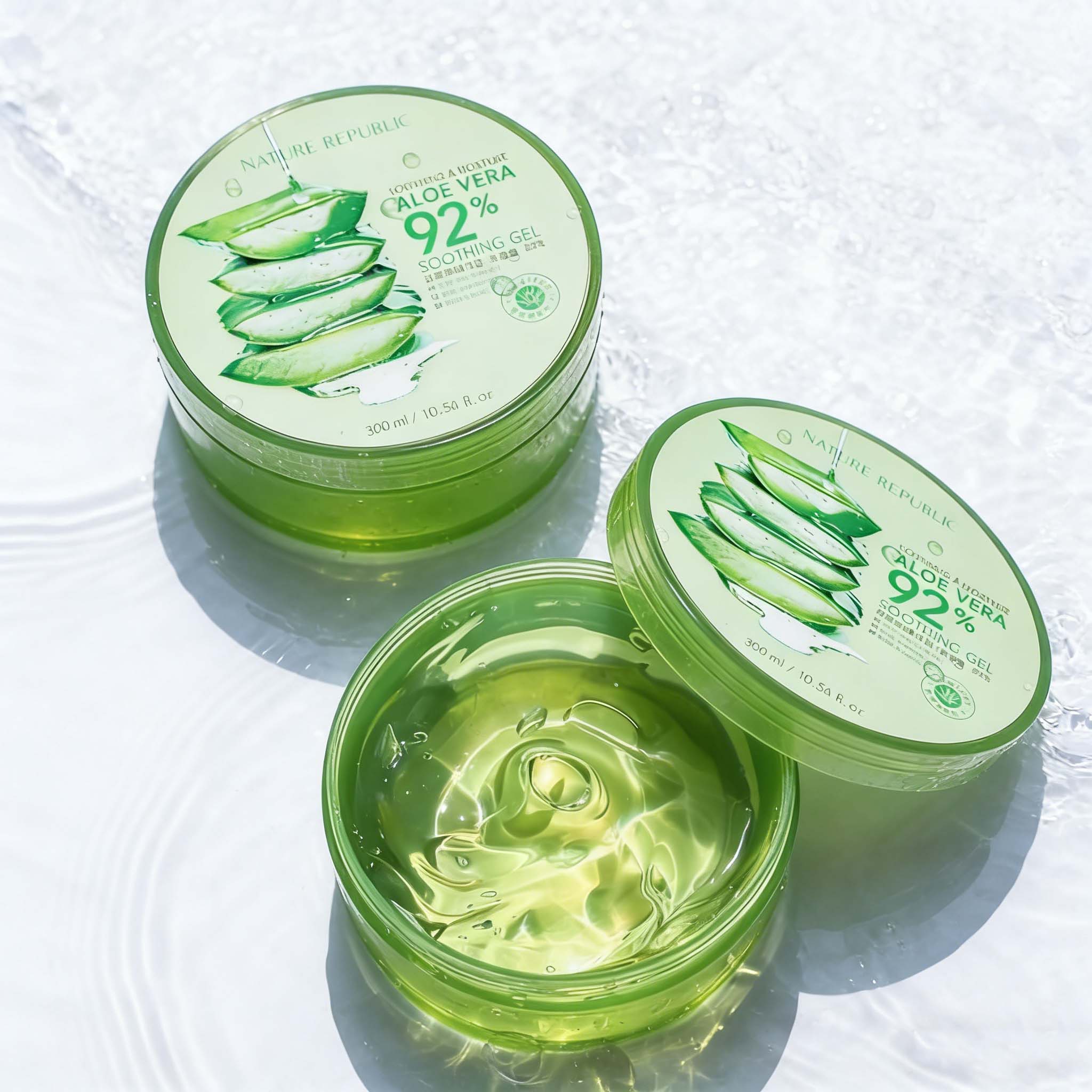Nature Republic Aloe 92% Soothing Gel 300ml 2 Pack