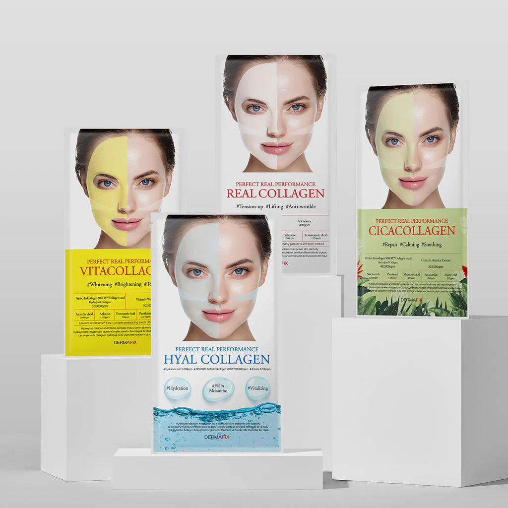 DERMAFIX Collagen Facial Mask, Hydrating & Moisturizing, 1 piece