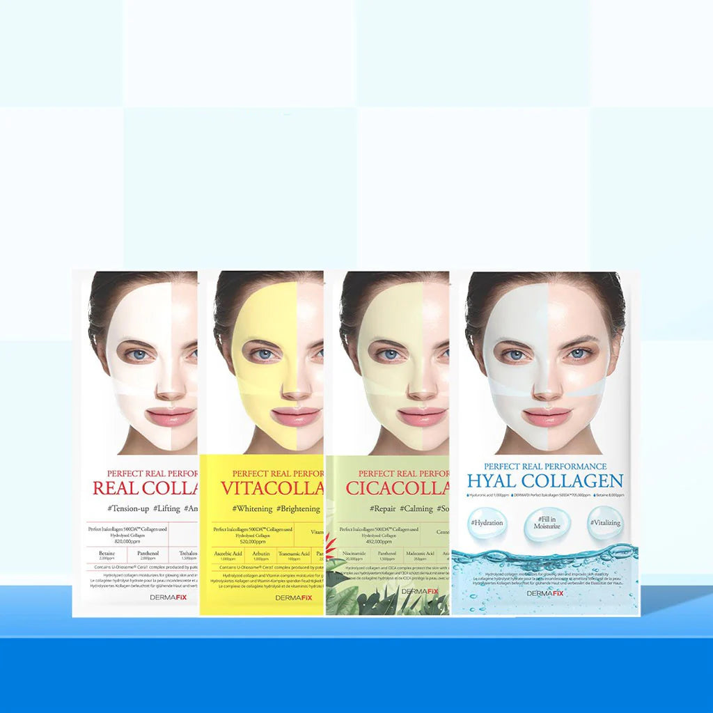 DERMAFIX Collagen Facial Mask, Hydrating & Moisturizing, 1 piece