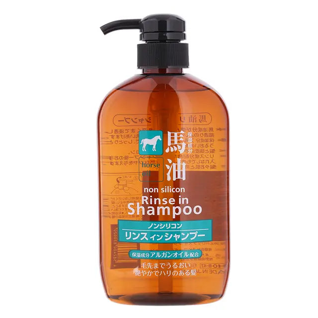 Kumano Horse Oil Non Silicon Rinse in Shampoo 600ml.