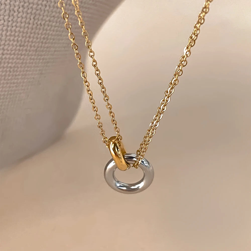 Glownim Stainless Steel Pendant Necklaces For Women Chokers Trend Fashion Festival Party Gift Jewelry