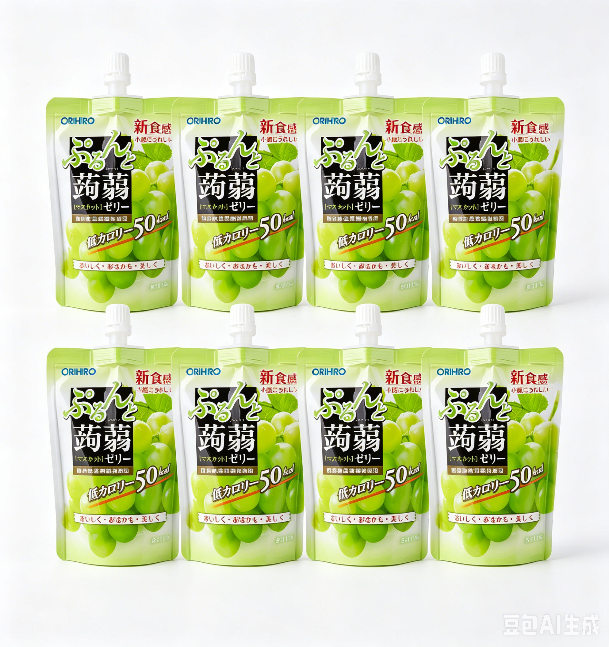Orihiro Japanese Konjac Jelly Green Grape Flavor - 130g*8 packs