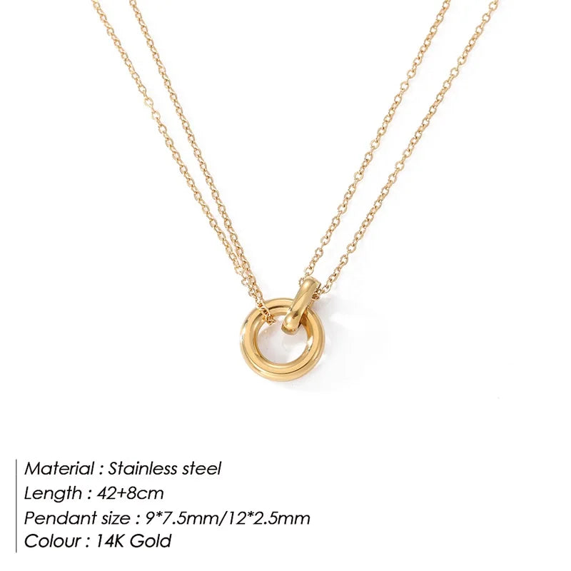 Glownim Stainless Steel Pendant Necklaces For Women Chokers Trend Fashion Festival Party Gift Jewelry