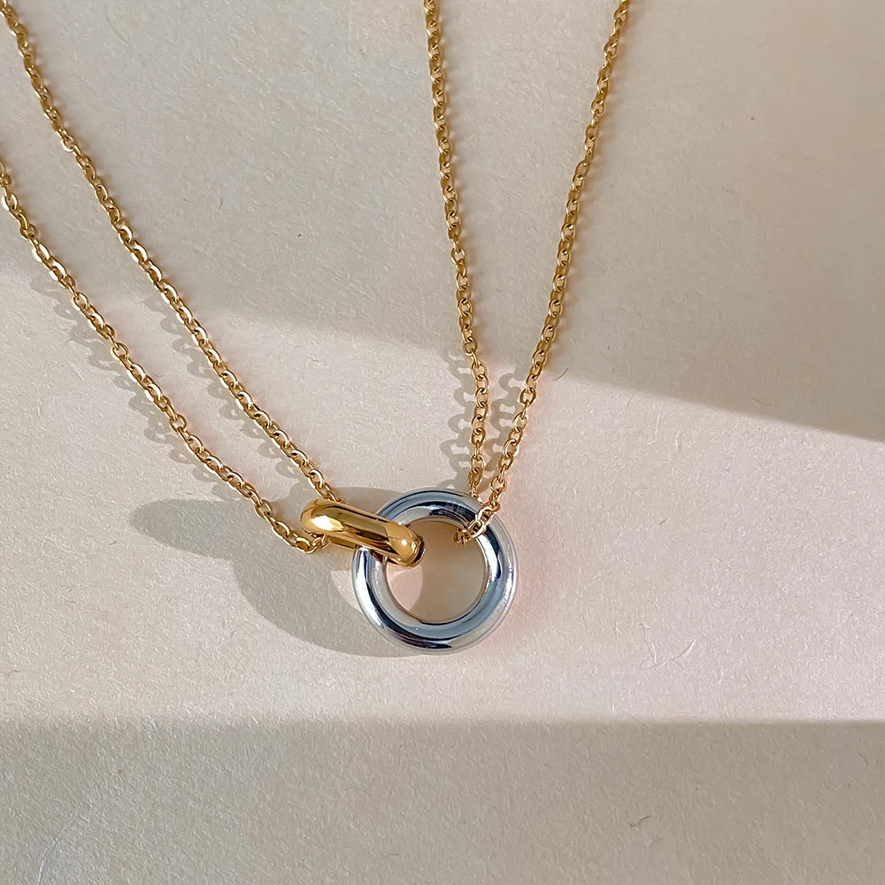 Glownim Stainless Steel Pendant Necklaces For Women Chokers Trend Fashion Festival Party Gift Jewelry