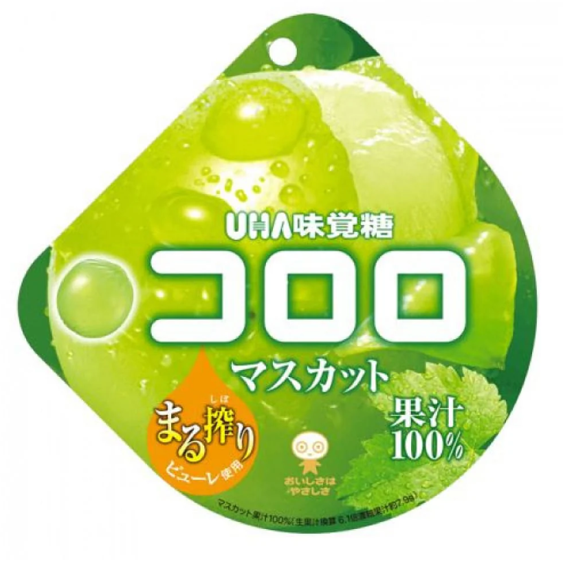 UHA Juicy Gummy Candy Green Grape Flavor - 48g X 6 bags