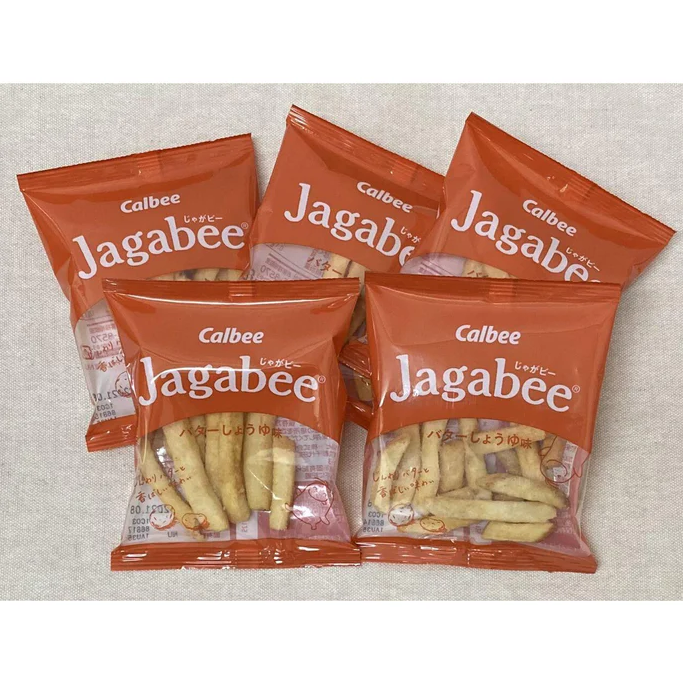 Calbee Jagabee Potato Sticks Snack Butter Soy Sauce (Pack of 3)