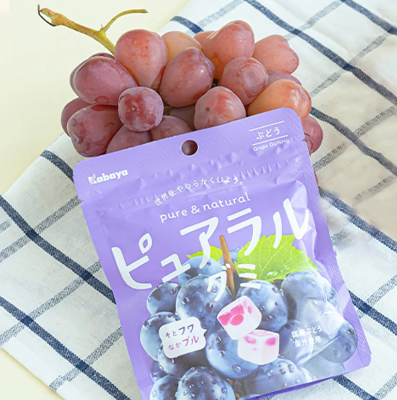 Kabaya Grape Juice Cotton Gummies - 58g*3 packs