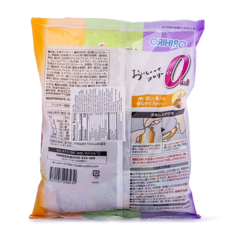 Orihiro Konjac Jelly - 3 Flavors (Kyoho Grape, Muscat, Mango) - 432g*3 bags