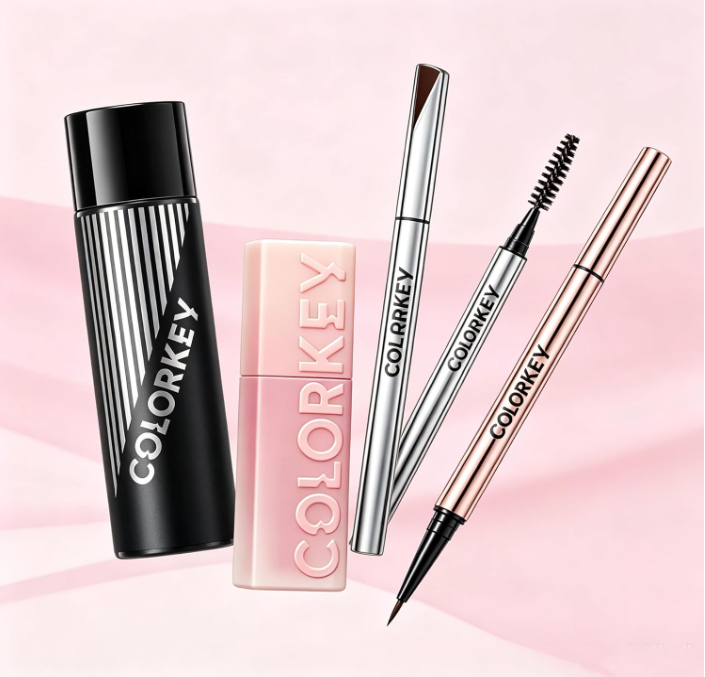 COLORKEY Makeup Set, Include Setting Spray + Gloss Lip Tint + Dual-ended Eyebrow Pencil + Liquid Eyeliner