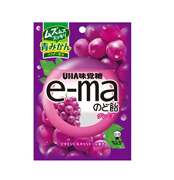 UHA e-ma Grape Throat Lozenges 50g X 6 bags