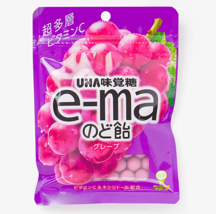 UHA e-ma Grape Throat Lozenges 50g X 6 bags