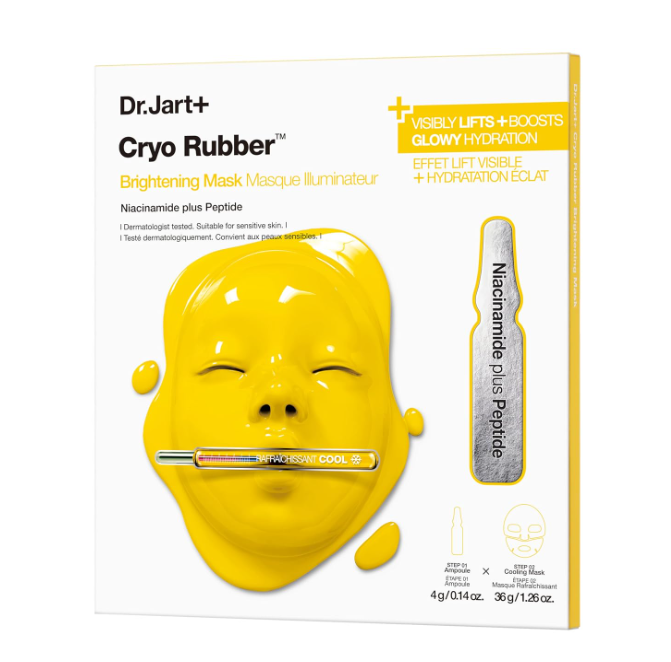 Dr.Jart+ Cryo Rubber Brightening Mask, 4 g Ampoule + 40 g Rubber Mask,1 Sheet|Korean Face Mask