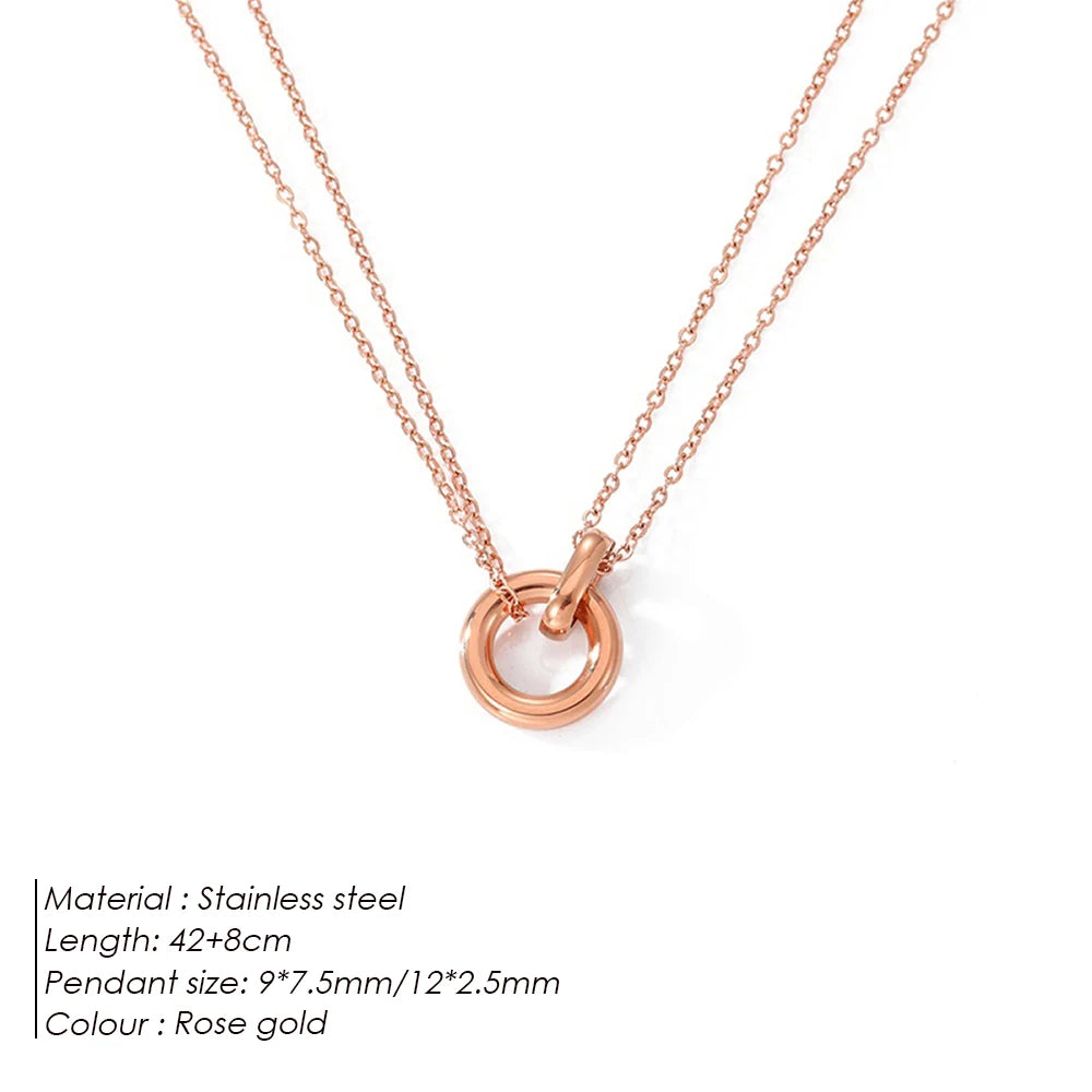 Glownim Stainless Steel Pendant Necklaces For Women Chokers Trend Fashion Festival Party Gift Jewelry