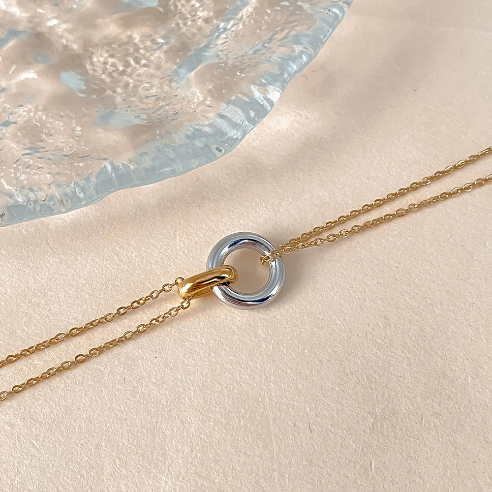 Glownim Stainless Steel Pendant Necklaces For Women Chokers Trend Fashion Festival Party Gift Jewelry