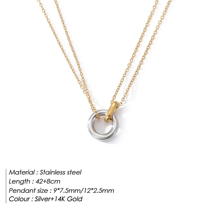 Glownim Stainless Steel Pendant Necklaces For Women Chokers Trend Fashion Festival Party Gift Jewelry