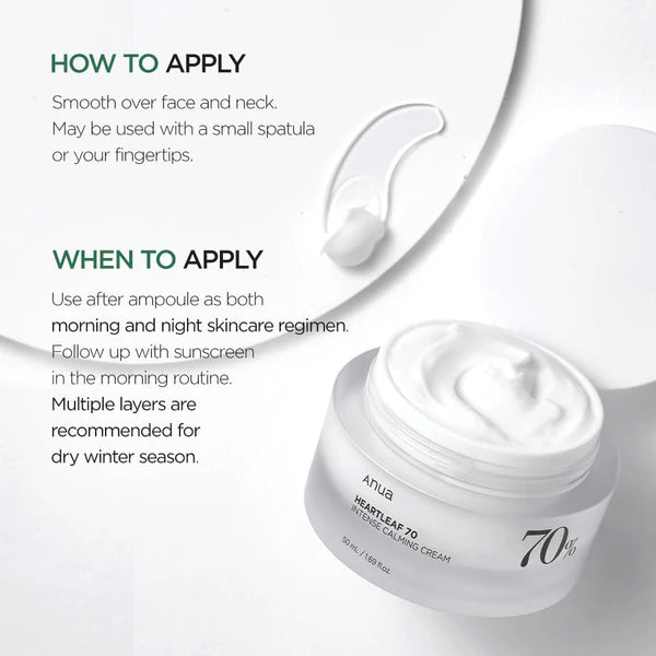 ANUA Heartleaf 70 Intense Calming Cream with Ceramide,50ml