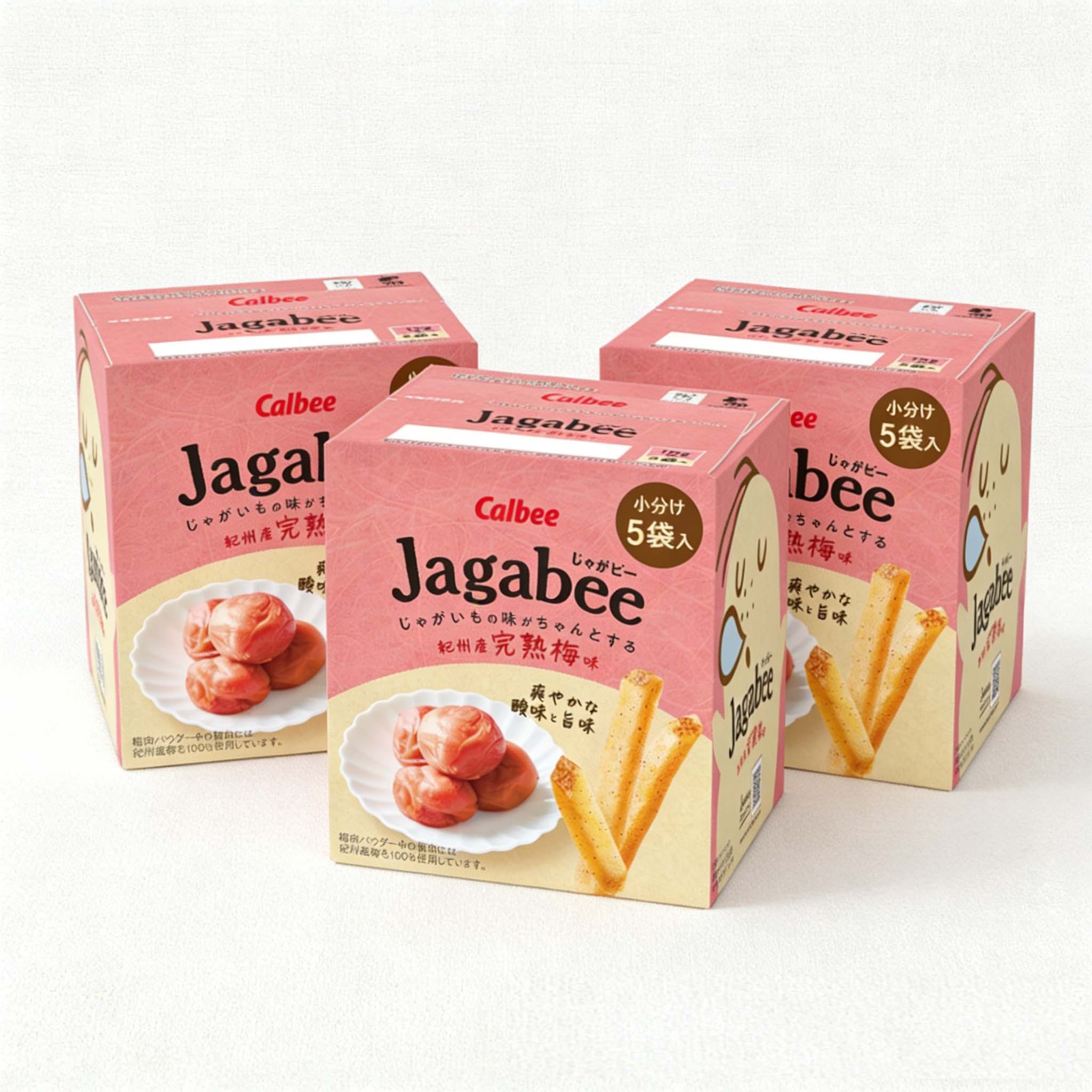 Calbee Jagabee Kishu Plum Flavoured Potato Sticks 75g(Pack of 3)