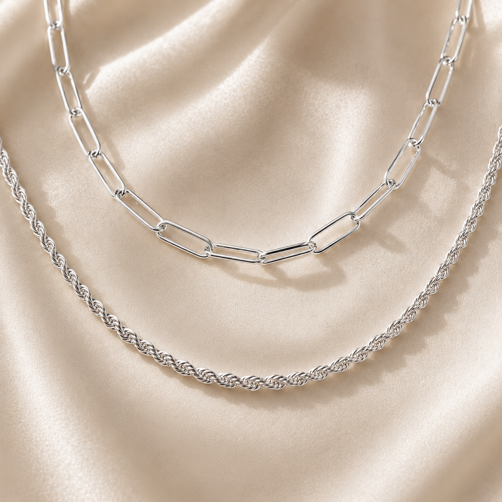 Glownim Chain Necklace Chain Stacking Multiple Thin Chain Ladies Stainless Steel Chain Jewelry,Swim-Friendly, Tarnish Resistant
