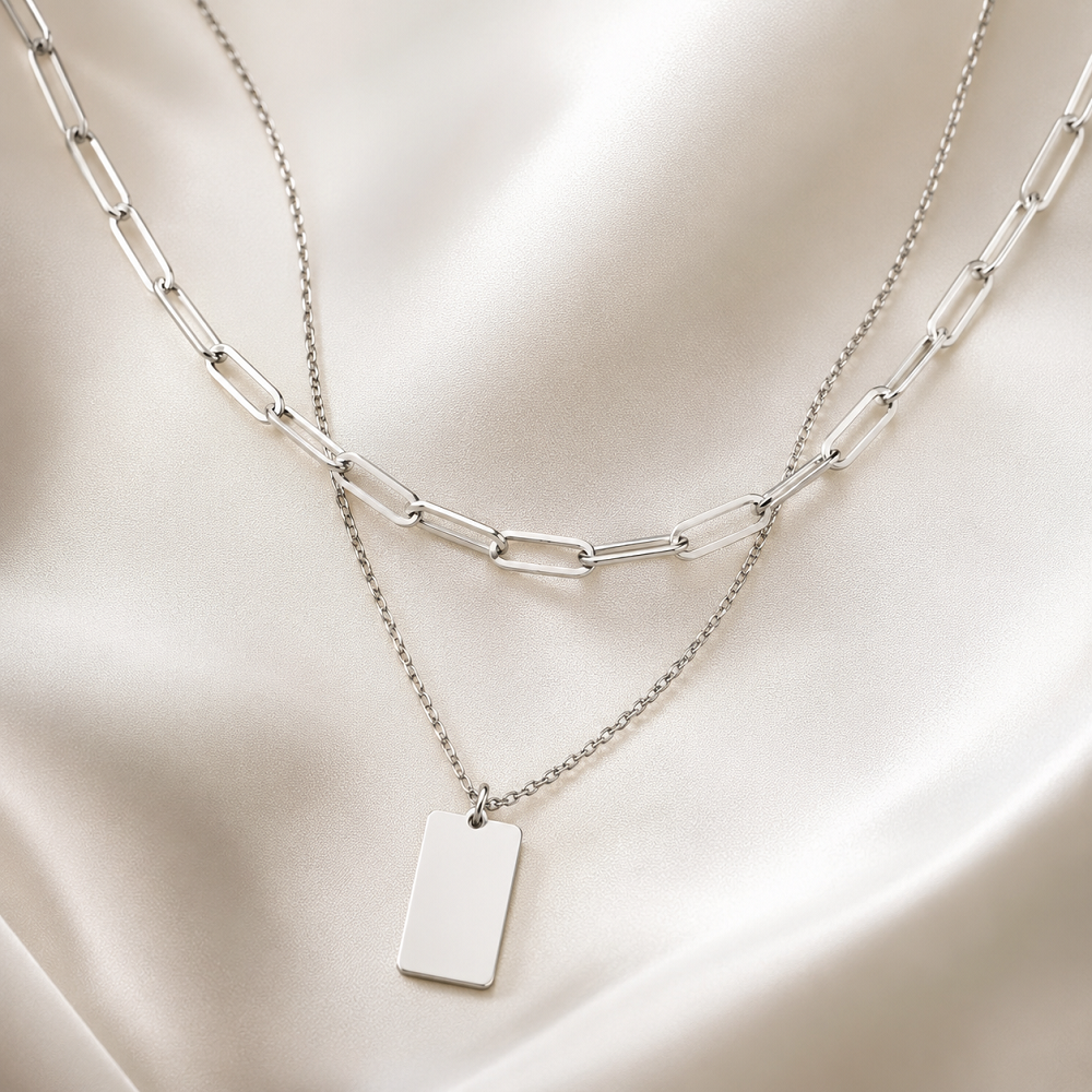 Glownim Layered Chain Choker Necklace for Women Minimalist Stainless Steel,Swim-Friendly, Tarnish Resistant