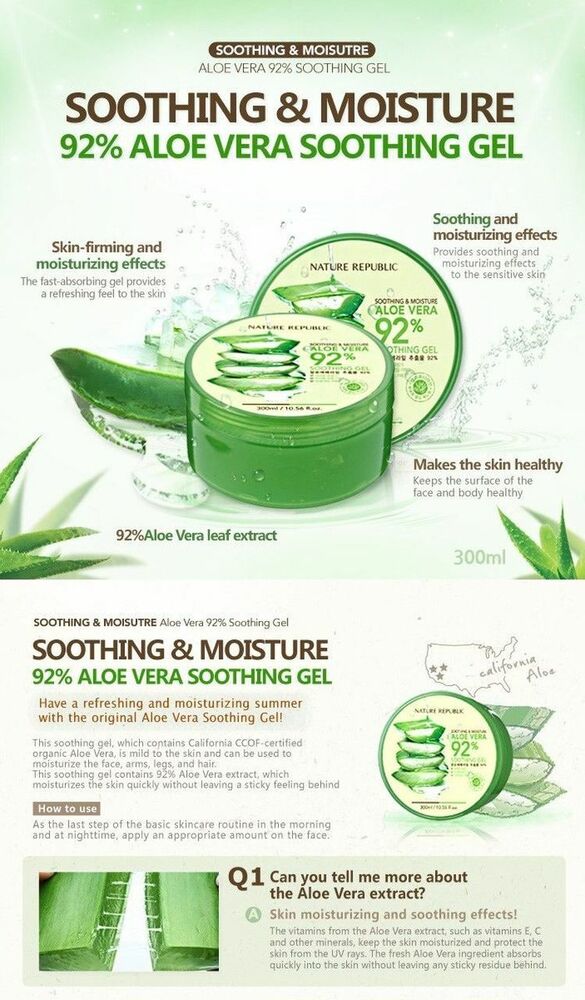 Nature Republic Aloe Vera 92% Soothing Gel 300ml