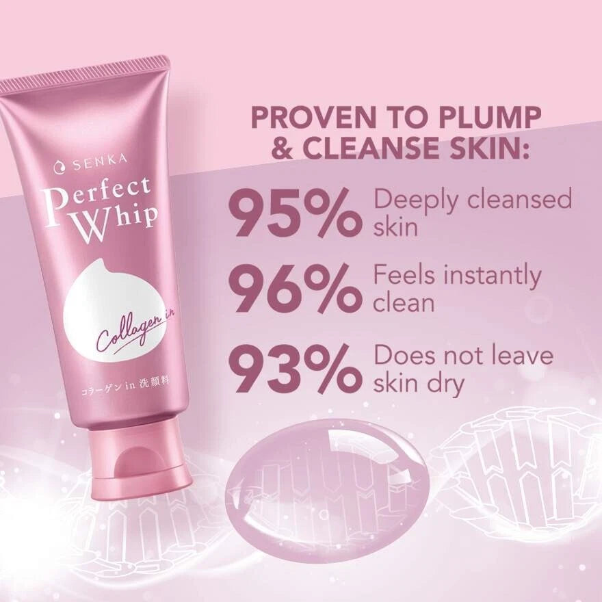 Japanese Shiseido Senka Perfect Whip Collagen Facial Wash Powder, 120g